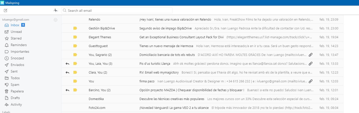 windows 10 mail shows unread mail